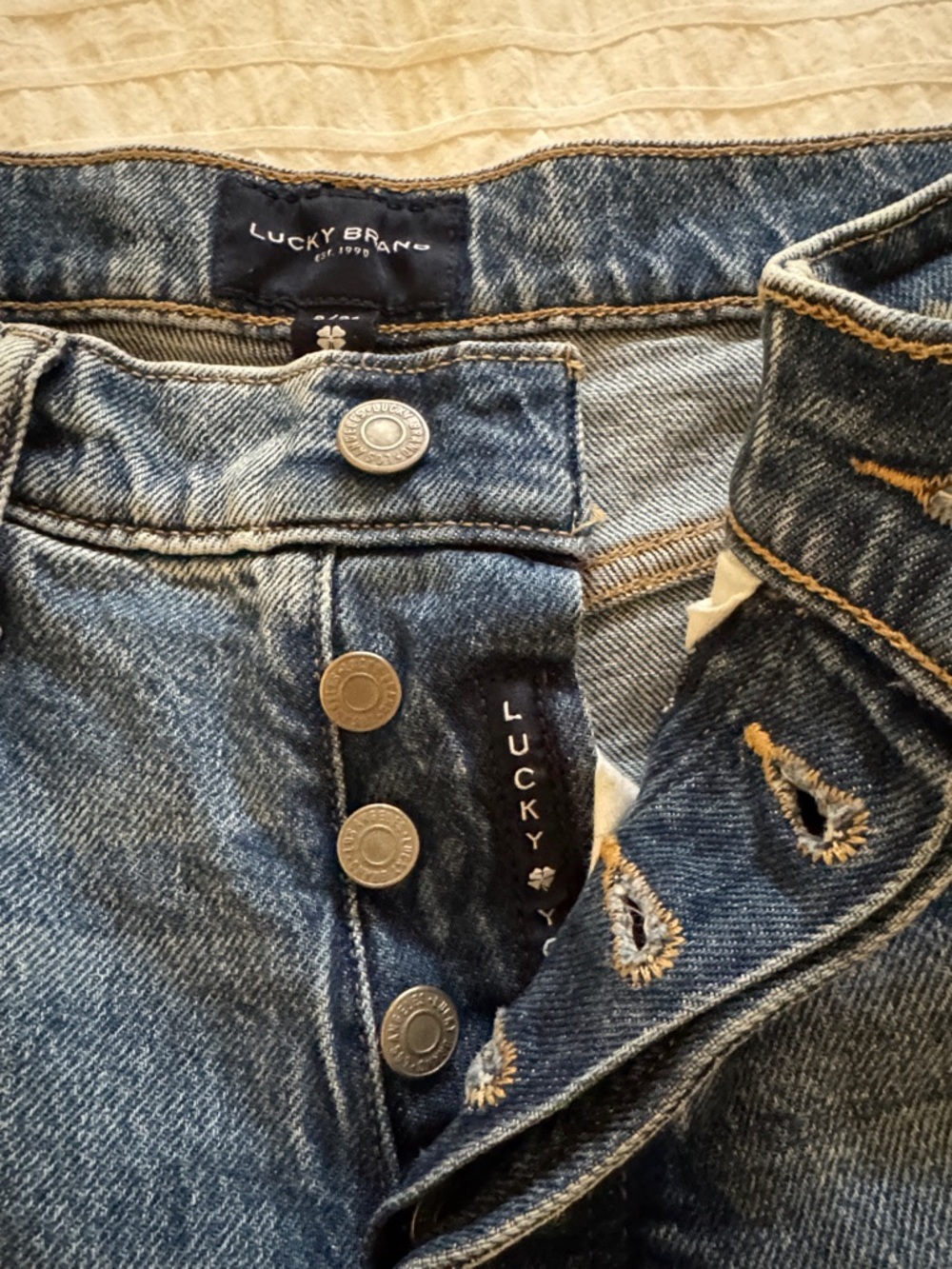 Lucky Brand Womens Blue Denim Jeans - 90s Loose High Rise Crop 2/26